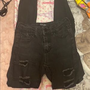 black washed ripped jeans